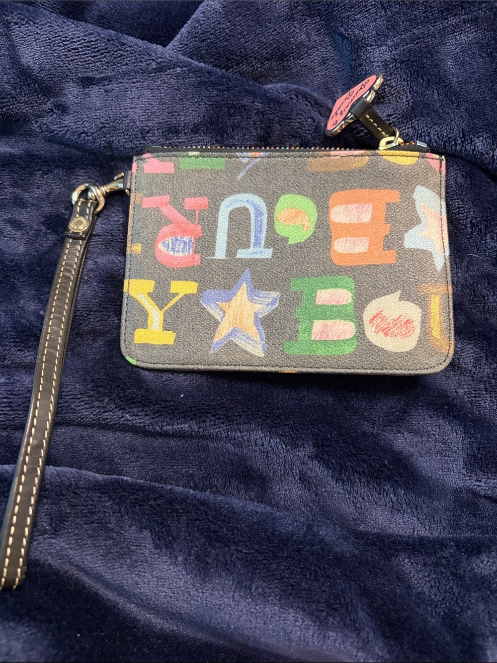 Dooney & Bourke Multicolor Letter-Print Wristlet